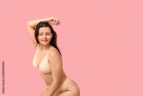 Body positive woman in unde...