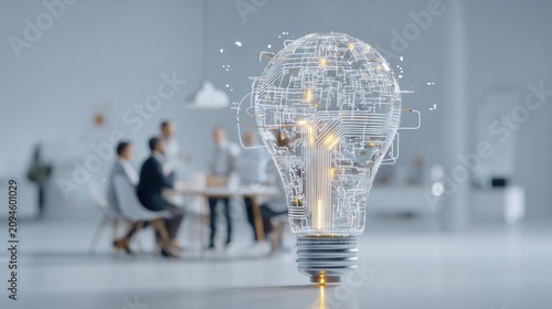 Digital lightbulb idea concept illustration