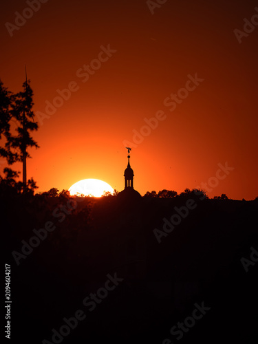 silhouette of a church 