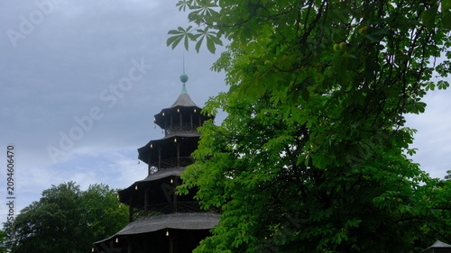 Fotografie Pagoda on the top of the hill in the park.