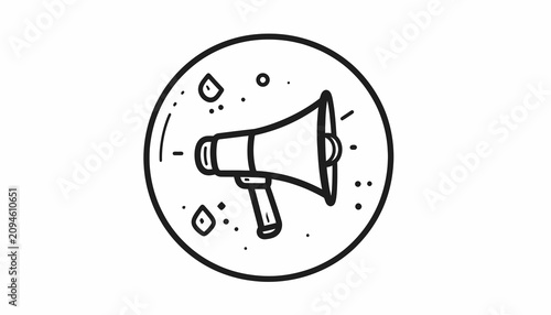 Canvastavla Megaphone Icon for Communication and Announcements.