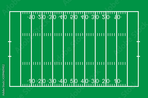 Canvastavla American Football Field Top View in Flat Vector Style