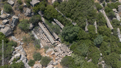 Aerial drone view of ancien...