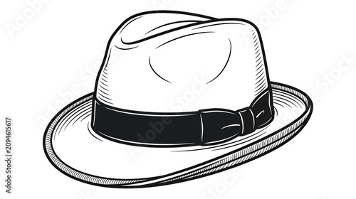 Foto Vintage Fedora Hat Illustration - Classic Style Accessory