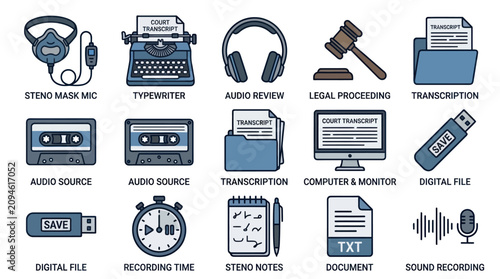 Foto Professional court reporting and legal transcription tools.