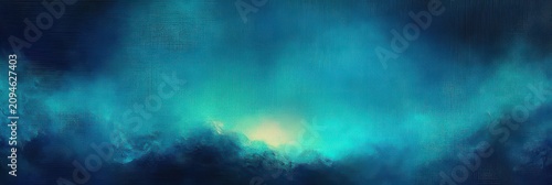 ethereal teal seascape with glowing horizon, misty textured waves and calm mysterious atmosphere