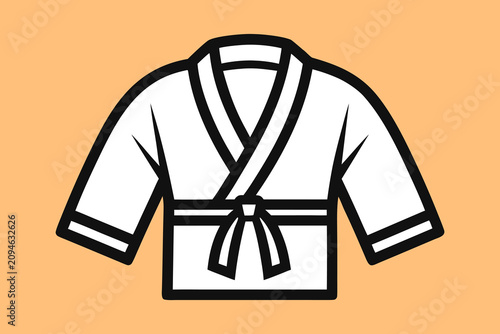 Martial Arts Karate Gi Uniform Icon Combat Sports Clothing Vector Illustration