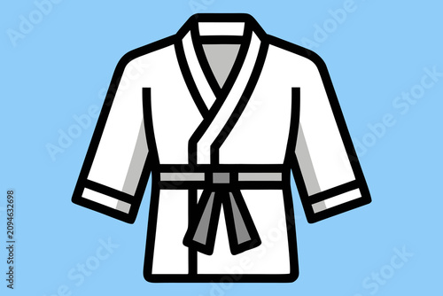 Martial Arts Karate Gi Uniform Icon Combat Sports Clothing Vector Illustration