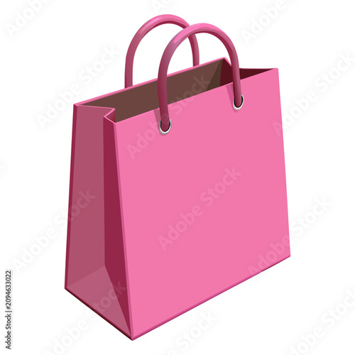 Pink Shopping Bag Mockup 3D Retail Package Illustration Ecommerce Vector Design