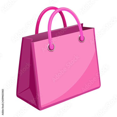 Pink Shopping Bag Mockup 3D Retail Package Illustration Ecommerce Vector Design