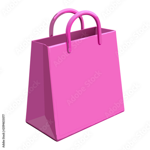 Pink Shopping Bag Mockup 3D Retail Package Illustration Ecommerce Vector Design