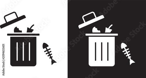 Cuadro en lienzo Food waste icon
