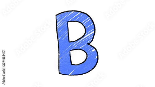 Hand Drawn Alphabet Letter B Illustration Cartoon Isolated Clipart PNG