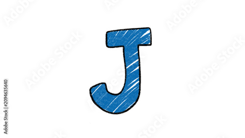 Hand Drawn Alphabet Letter J Illustration Cartoon Isolated Clipart PNG