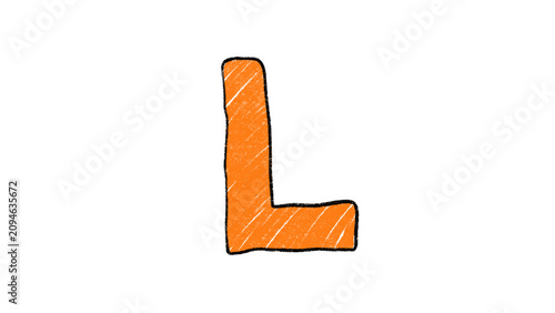 Hand Drawn Alphabet Letter L Illustration Cartoon Isolated Clipart PNG
