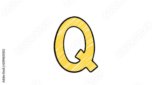 Hand Drawn Alphabet Letter Q Illustration Cartoon Isolated Clipart PNG