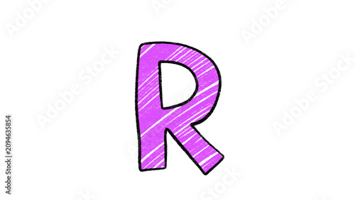 Hand Drawn Alphabet Letter R Illustration Cartoon Isolated Clipart PNG