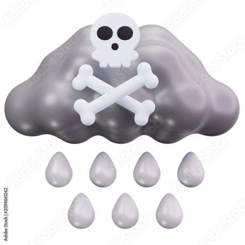 Cuadro en lienzo Toxic Acid Rain Hazard 3D Illustrations
