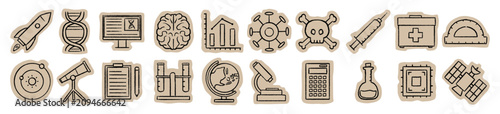 Science scrapbook collage, education, laboratory, research, technology, biology, chemistry, physics, study, academic, knowledge, discovery, paper elements, tape