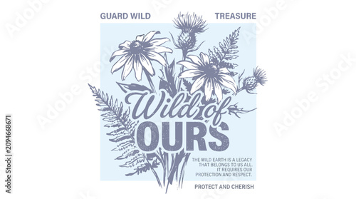 Quadro su tela Wild nature flower design