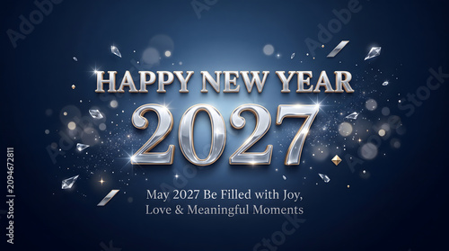 Happy new year 2027 wishing card 