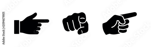 Photography Pointing hand icons set