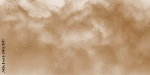 Cuadro en lienzo Brown sand and soil dust smoke cloud particles, isolated on a transparent white background