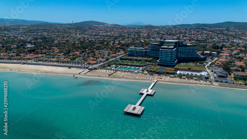 Aerial view of the long whi...