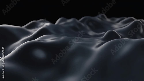 Abstract undulating dark liquid or sound waves motion background