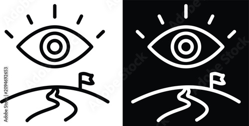 Fotografie vision Two-tone version in black and white background