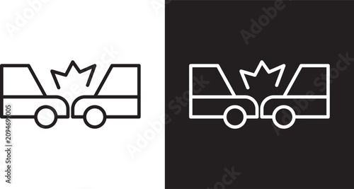Bild auf Leinwand Rear end collision icon