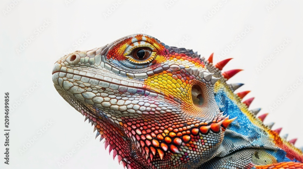Fototapeta premium Multicolored lizard closeup