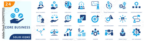 Фотография core business solid icon set
