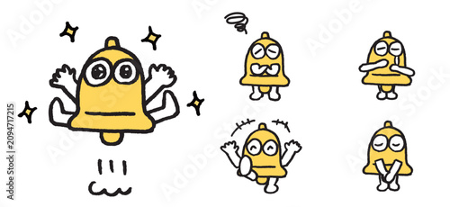Obraz na plátne 黄色でかわいいベルのキャラクター素材