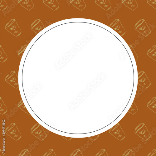 circle frame of coffee beans. doodle coffee frame. coffee beans background