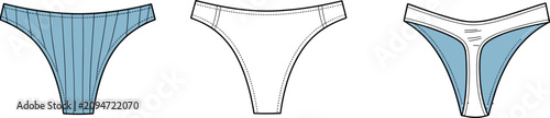 Konstfotografi Art & IllustrationTechnical Vector Illustration of Women's Ribbed Bikini Bottoms
