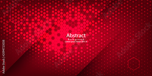 Modern red background with corporate technology grid, abstract digital data pattern, and cyber web layout, perfect for science innovation.