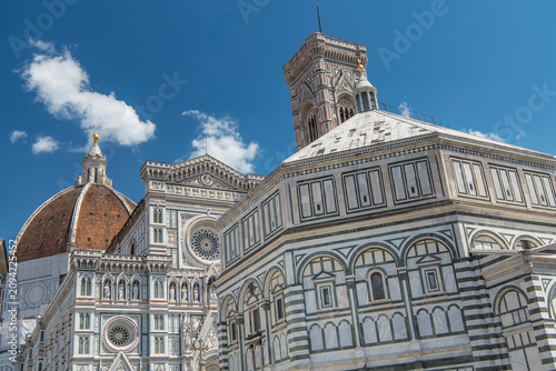 The landmark baptistery of saint john and cathedral of santa maria del fiore in Florence italy