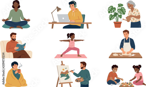 Foto People enjoying everyday hobbies and leisure activities collection featuring med