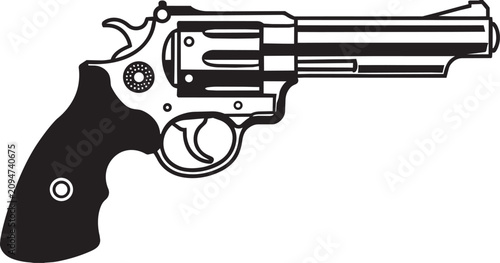 Tableau sur toile Classic revolver weapon vector icon isolated illustration for security or tactical theme designs features detailed metal frame and ergonomic grip profile for professional graphic use