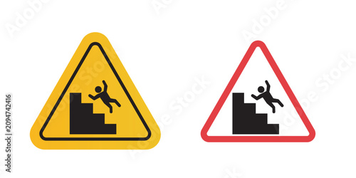Caution stairway sign