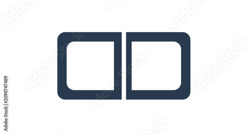 Konstfotografi Split screen layout icon with two rounded squares