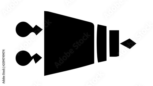 Фотография Black megaphone icon, loudspeaker symbol, sound wave vector, communication sign