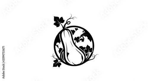 Elegant Black and White Floral Monogram Design.