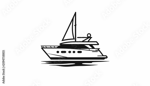 Принти на полотні Luxury yacht sailing on water.