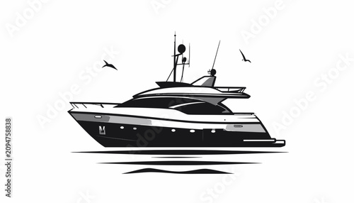 Foto Large Luxury Yacht Boat Vessel.