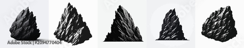 Fotografie Vector silhouette of cliffstone