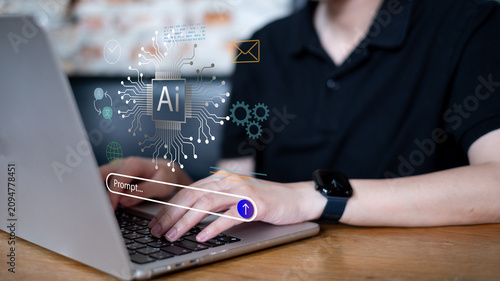 Artificial intelligence technology ai digital innovation image generation chatbot business dashboard data analysis marketing innovation network assistance automation system software machine learning