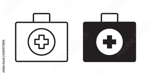 Bild auf Leinwand First aid box icon