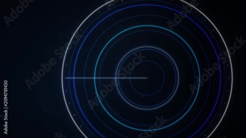 Modern medical technology scanning animation with blue digital futuristic radar movement and rings